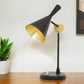 Set of Two Black Metal Geometric Desk Table Lamps With Black and Gold Cone Shade By Homeroots | Table Lamps | Modishstore - 2