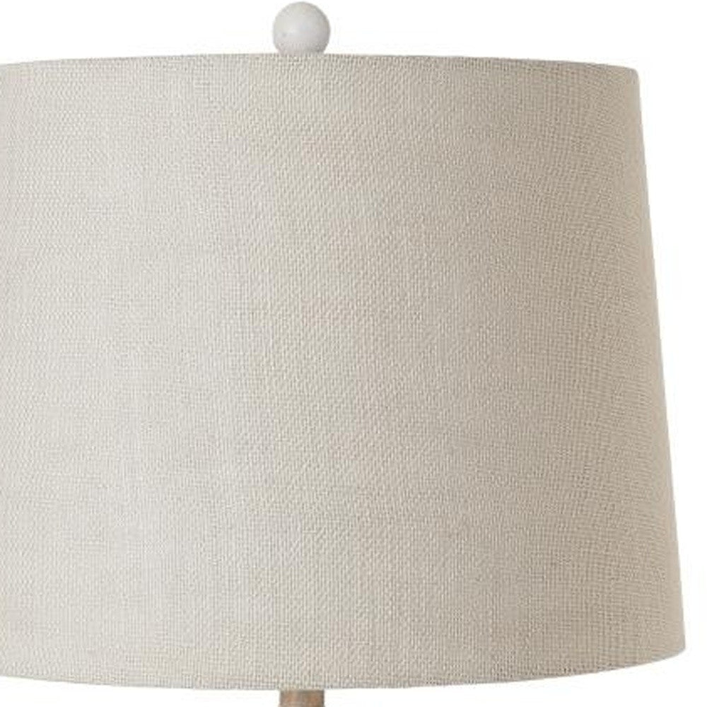 Set of Two Natural White and Blue Novelty Table Lamp Coastal With Off White Empire Shade By Homeroots | Table Lamps | Modishstore - 8