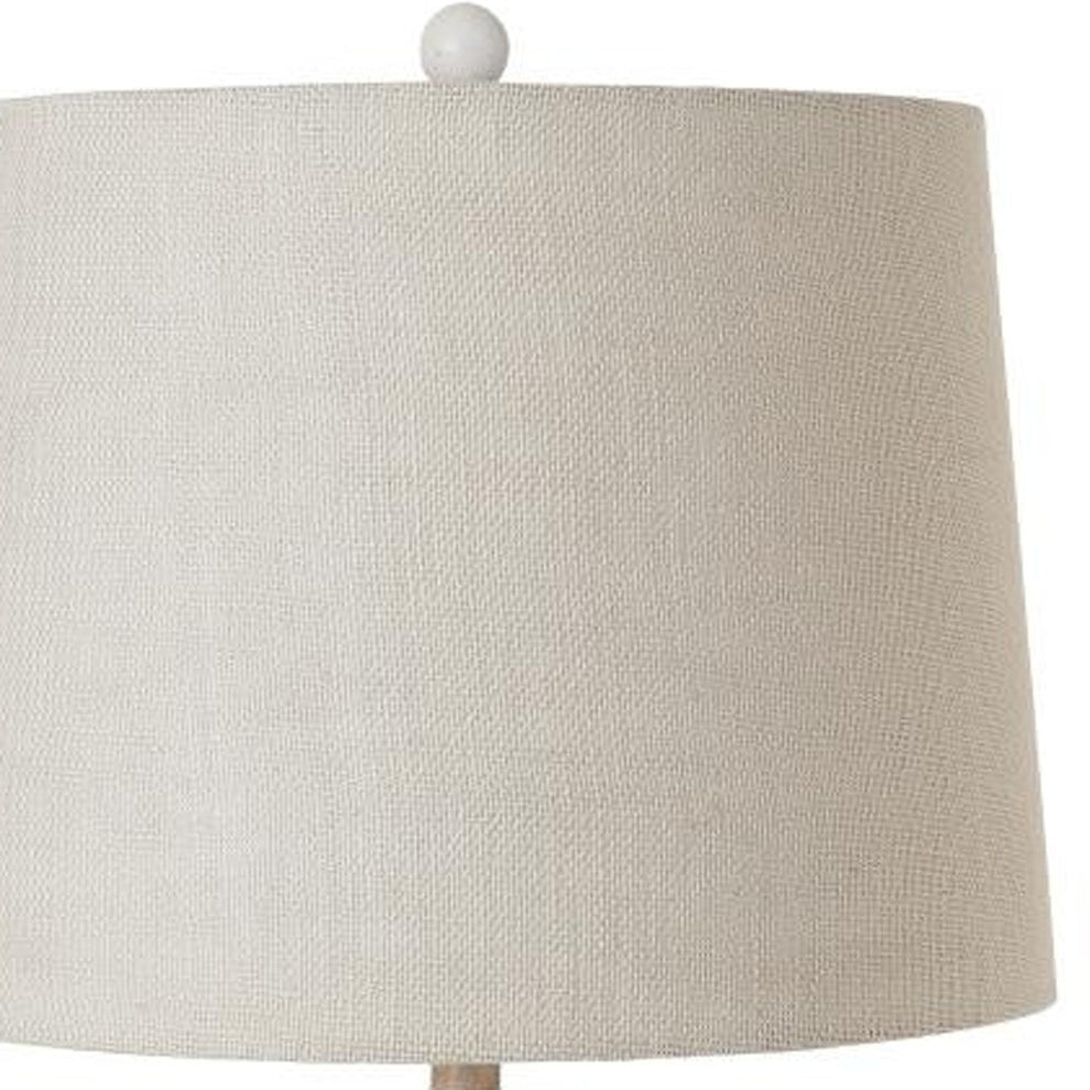 Set of Two Natural White and Blue Novelty Table Lamp Coastal With Off White Empire Shade By Homeroots | Table Lamps | Modishstore - 8