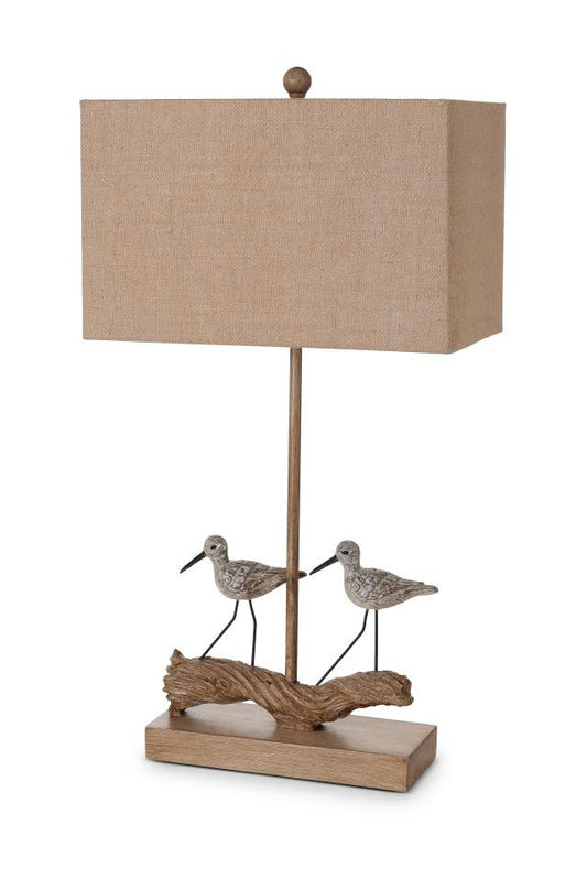 Set of Two Brown Sand Piper Bird Table Lamps With Brown Shade By Homeroots | Table Lamps | Modishstore - 1