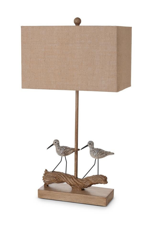 Set of Two Brown Sand Piper Bird Table Lamps With Brown Shade By Homeroots | Table Lamps | Modishstore - 1
