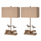 Set of Two Brown Sand Piper Bird Table Lamps With Brown Shade By Homeroots | Table Lamps | Modishstore - 3