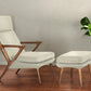 Beige And Brown Faux Leather Lounge Chair With Ottoman By Homeroots | Accent Chairs | Modishstore - 5