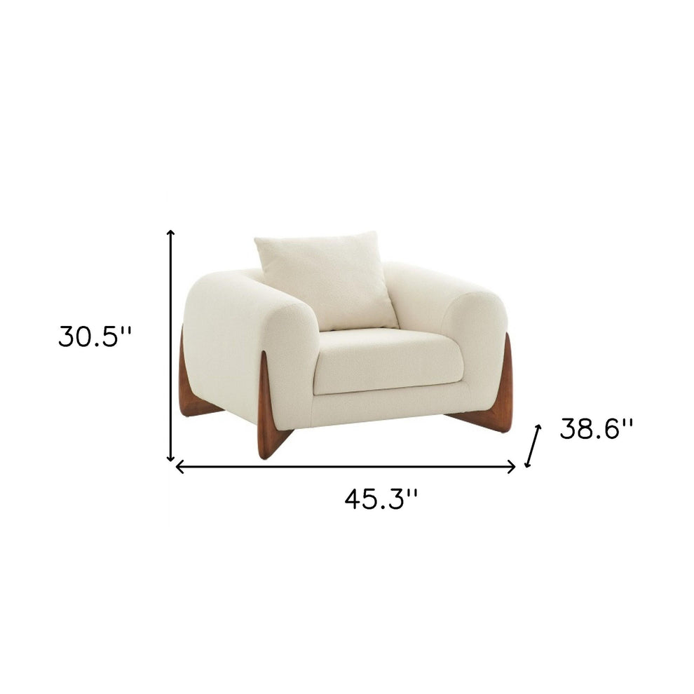 Cream And Brown Sherpa Arm Chair By Homeroots | Accent Chairs | Modishstore - 6