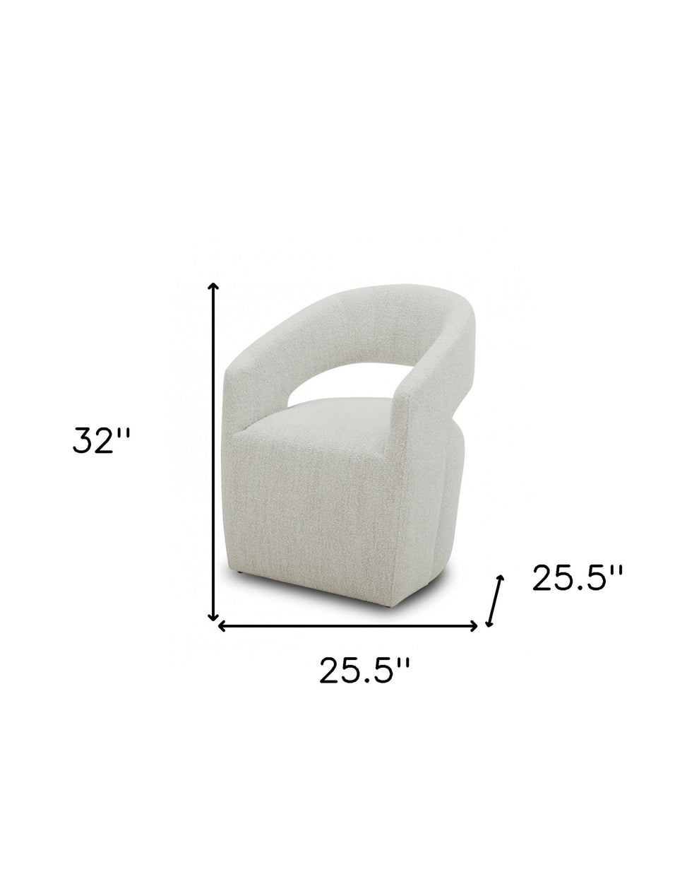 Cream Fabric Arm Chair By Homeroots | Accent Chairs | Modishstore - 5