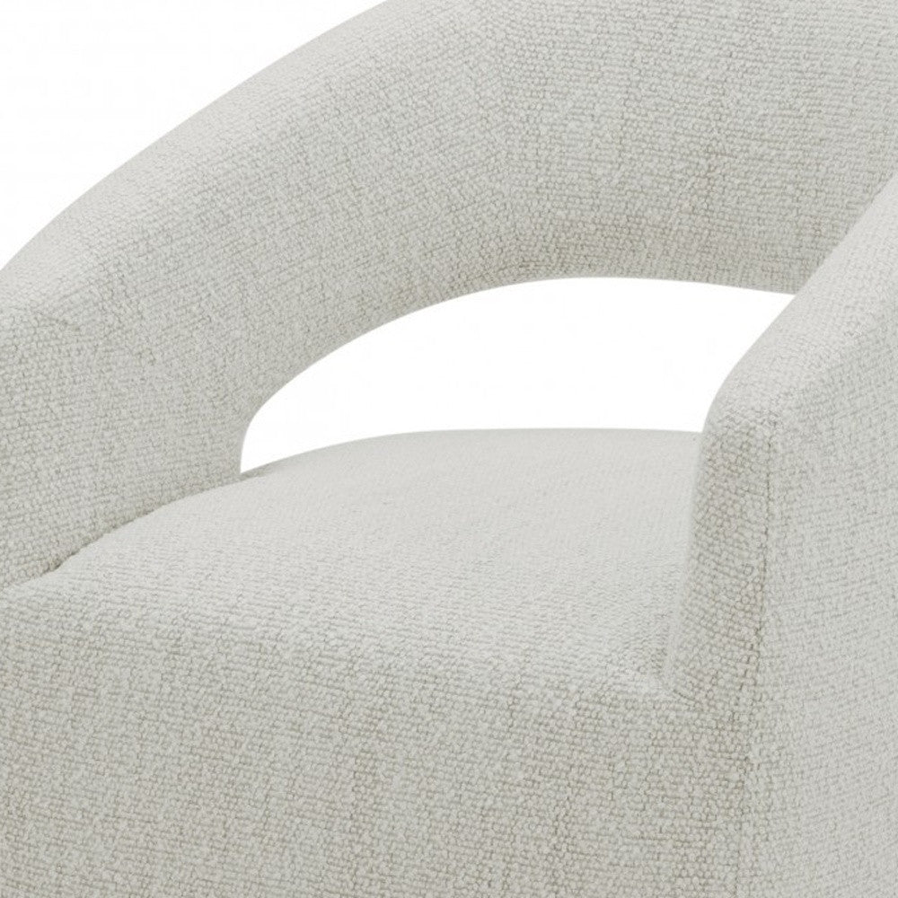 Cream Fabric Arm Chair By Homeroots | Accent Chairs | Modishstore - 4
