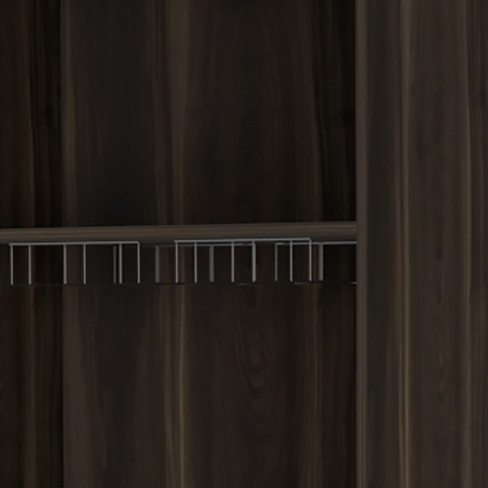 Dark Brown Corner Bar Cabinet With Multiple Shelves By Homeroots | Cabinets | Modishstore - 4