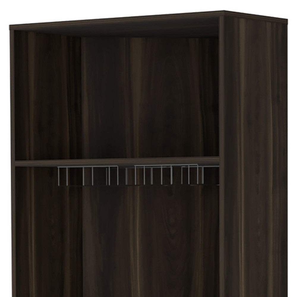 Dark Brown Corner Bar Cabinet With Multiple Shelves By Homeroots | Cabinets | Modishstore - 5
