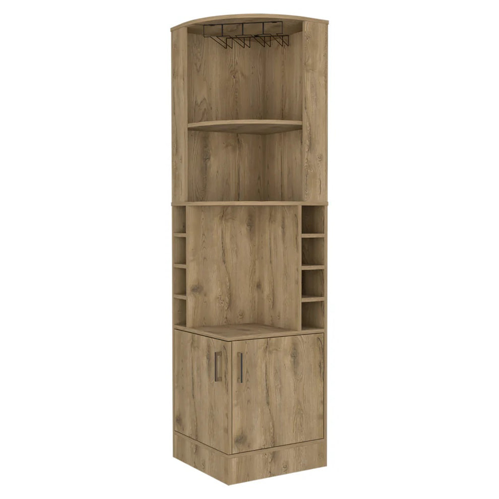 Natural Corner Bar Cabinet With Eleven Shelves By Homeroots | Cabinets | Modishstore - 2