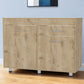 Natural Console Accent Cabinet With Three Shelves And One Drawer By Homeroots | Cabinets | Modishstore - 1