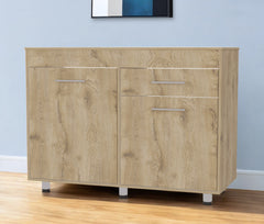 Natural Console Accent Cabinet With Three Shelves And One Drawer By Homeroots
