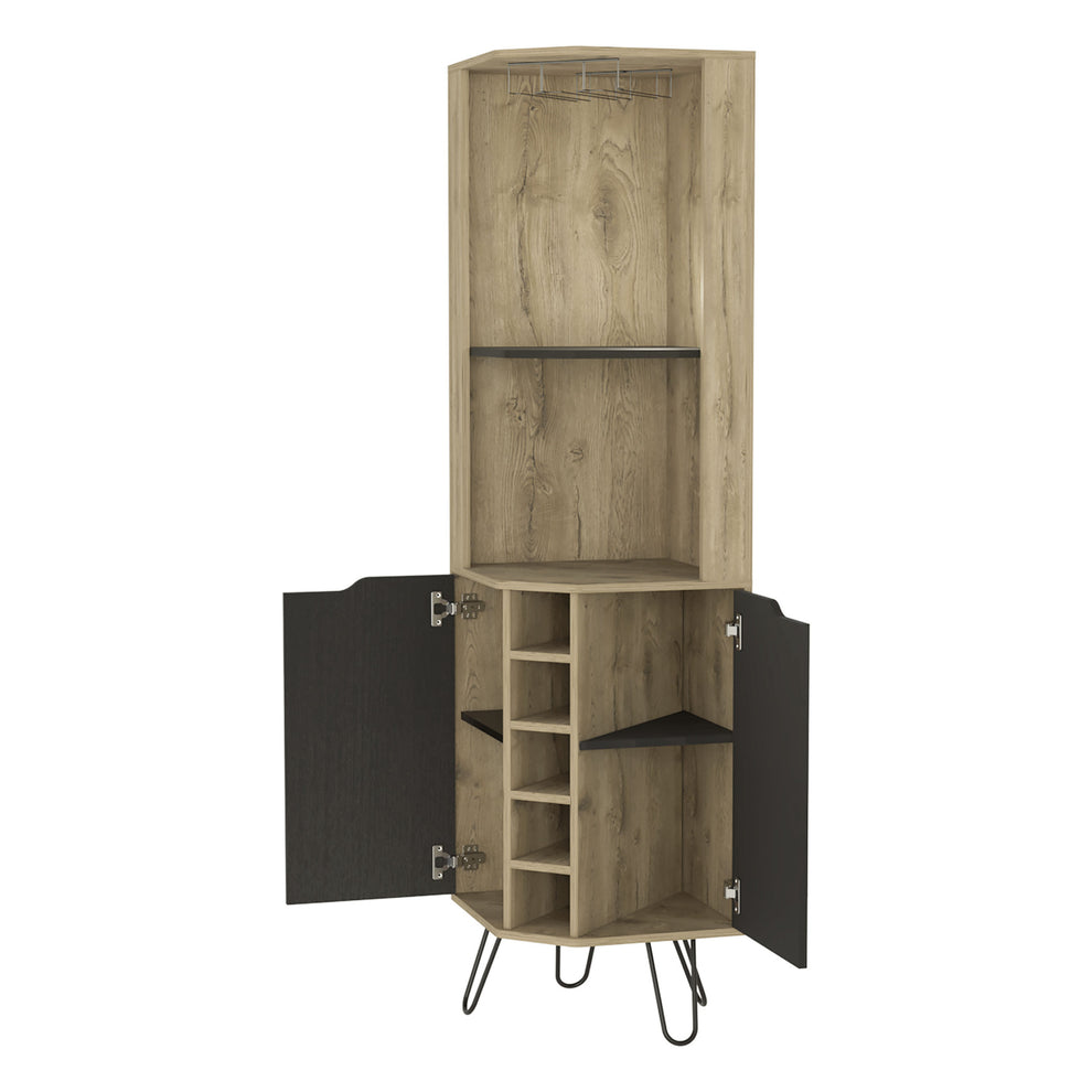 Black One Cabinet Faux Wood Nightstand By Homeroots | Nightstands | Modishstore - 3