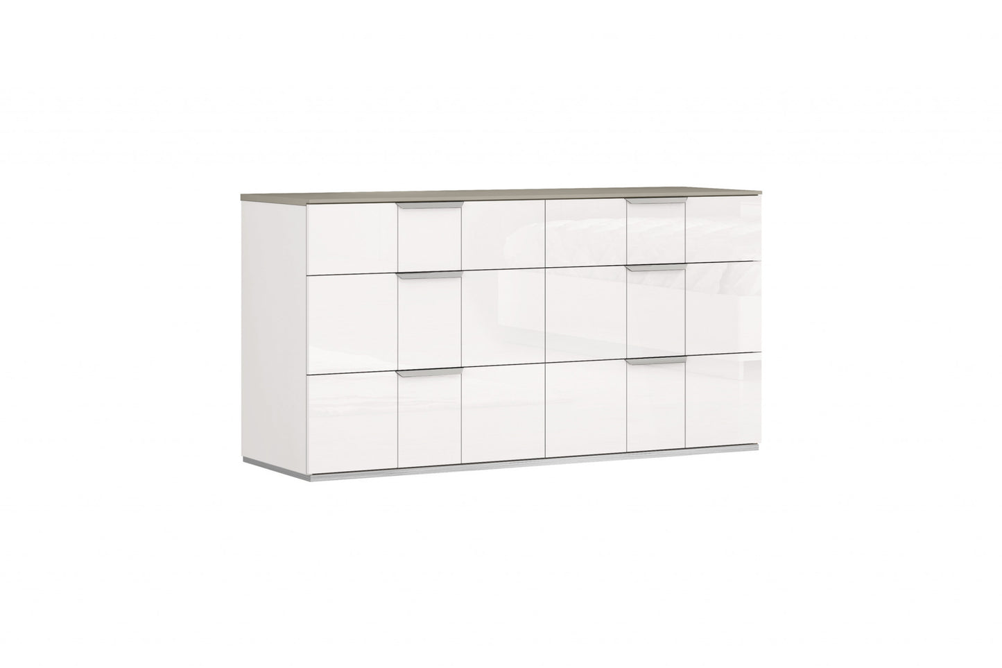 White Six Drawer Double Dresser By Homeroots | Dressers | Modishstore - 4