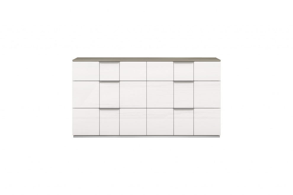 White Six Drawer Double Dresser By Homeroots | Dressers | Modishstore - 6
