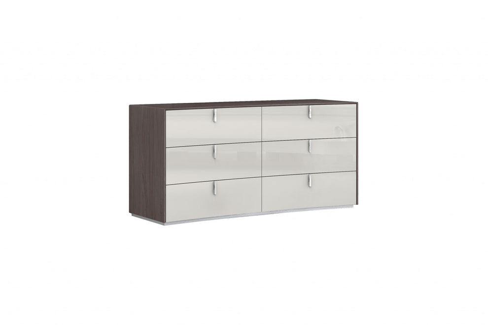 Gray Six Drawer Double Dresser By Homeroots | Dressers | Modishstore - 2