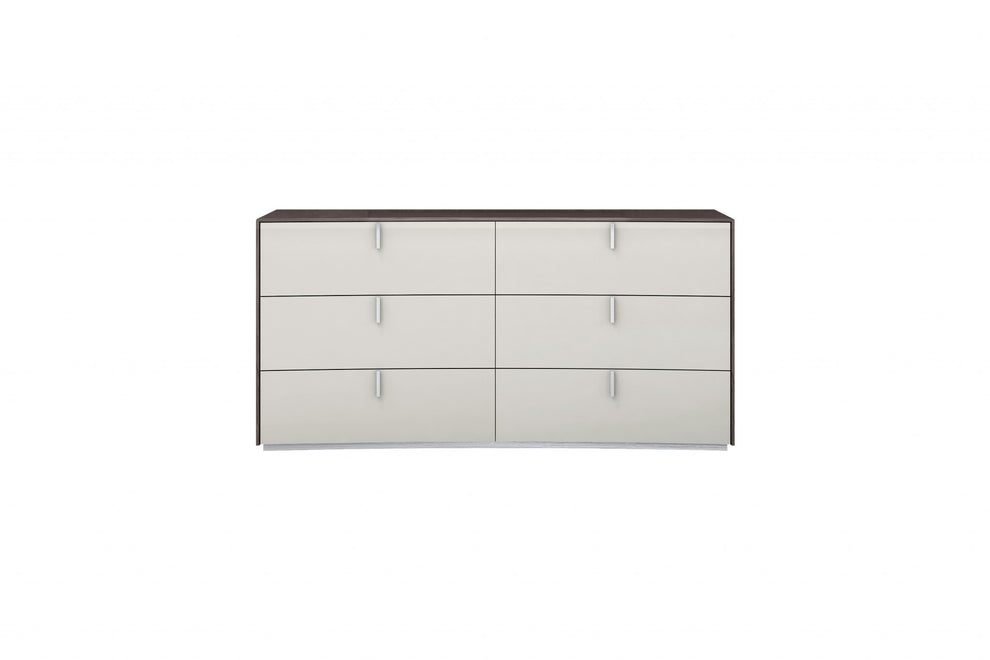 Gray Six Drawer Double Dresser By Homeroots | Dressers | Modishstore - 4