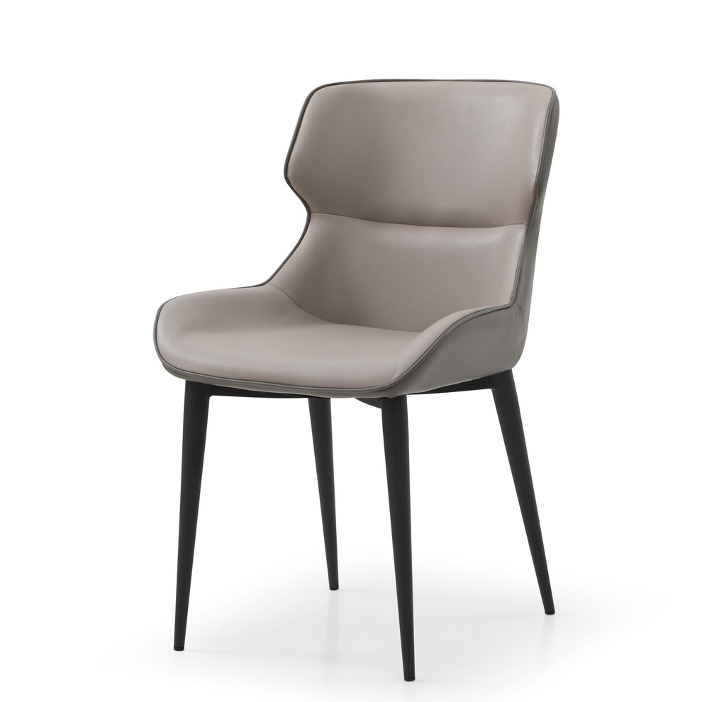 Gray And Black Upholstered Faux Leather Dining Side Chair By Homeroots | Dining Chairs | Modishstore - 2
