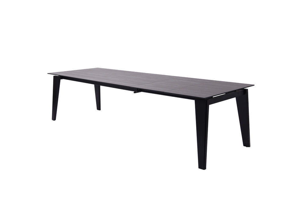 Gray And Black Ceramic And Solid Wood Drop Leaf Dining Table By Homeroots | Dining Tables | Modishstore - 3