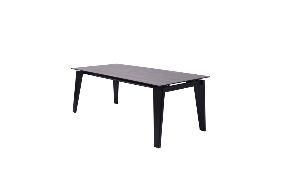 Gray And Black Ceramic And Solid Wood Drop Leaf Dining Table By Homeroots | Dining Tables | Modishstore - 2