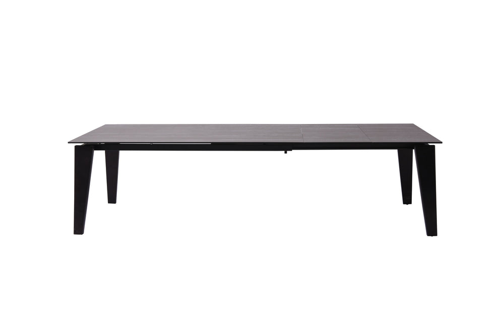 Gray And Black Ceramic And Solid Wood Drop Leaf Dining Table By Homeroots | Dining Tables | Modishstore - 4
