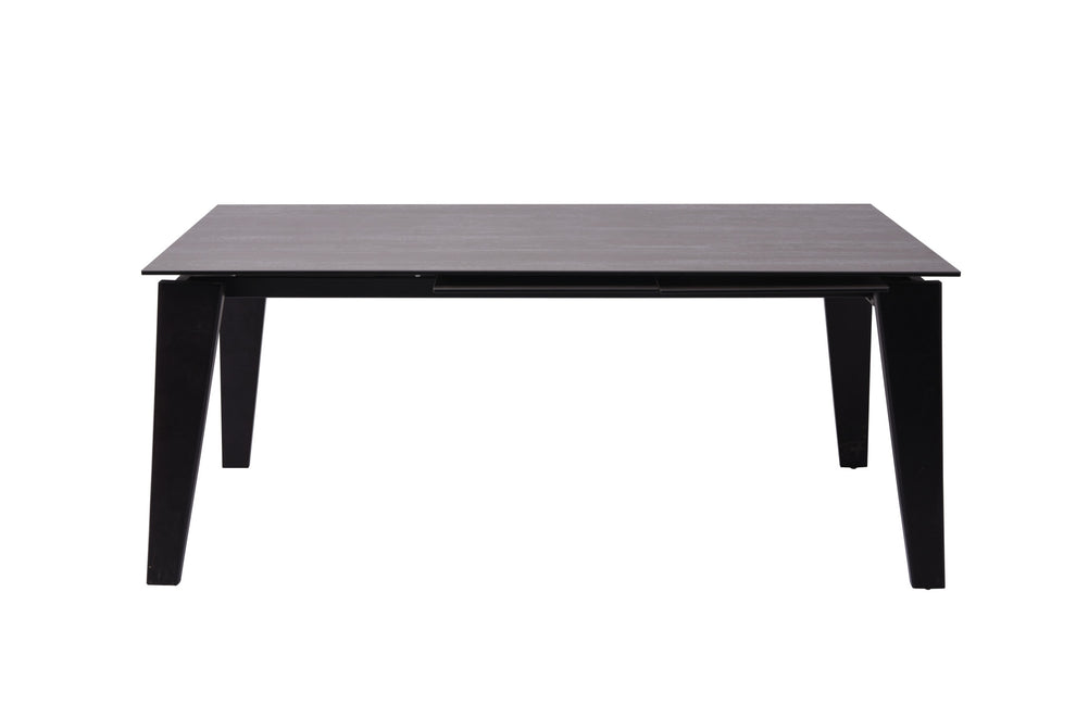 Gray And Black Ceramic And Solid Wood Drop Leaf Dining Table By Homeroots | Dining Tables | Modishstore - 5