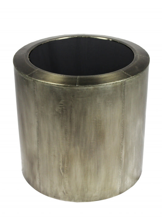 Silver And Black Glass And Metal Round End Table By Homeroots | End Tables | Modishstore - 1