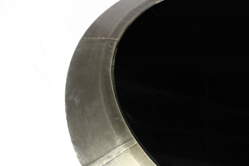 Silver And Black Glass And Metal Round End Table By Homeroots | End Tables | Modishstore - 3