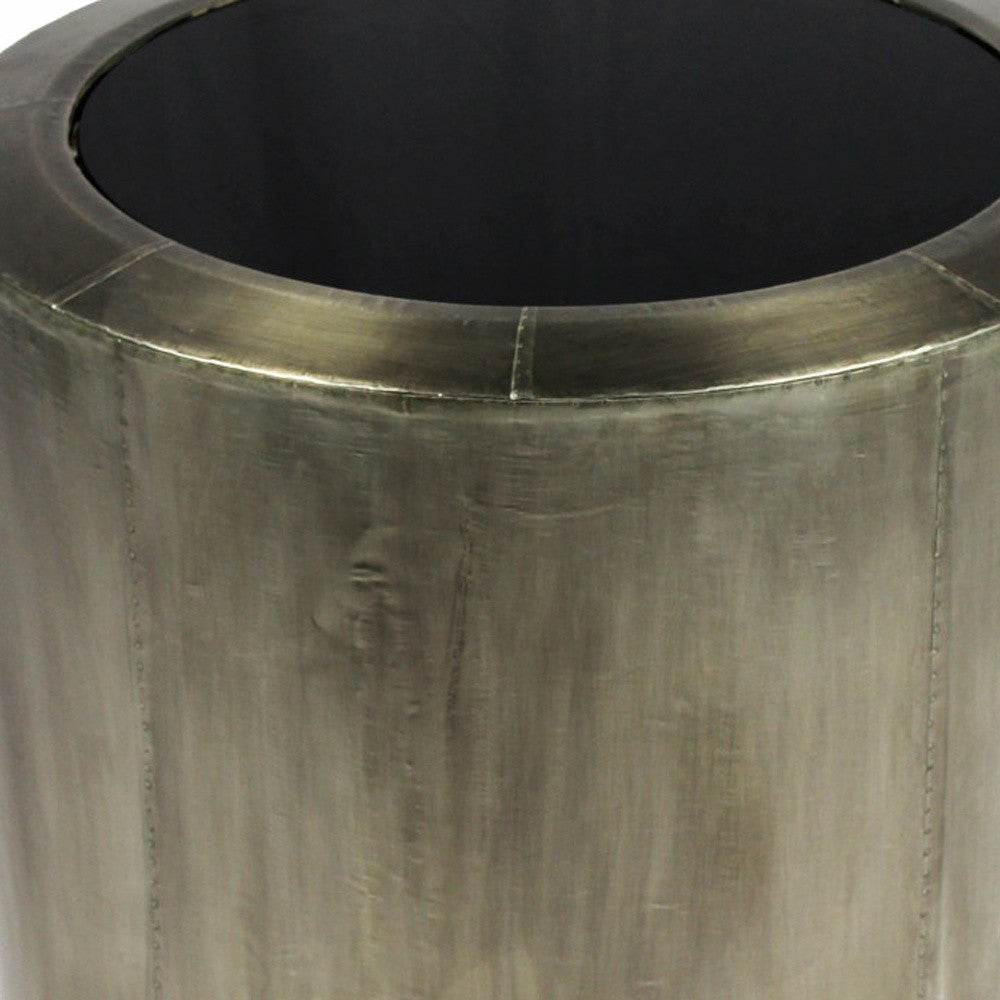 Silver And Black Glass And Metal Round End Table By Homeroots | End Tables | Modishstore - 4