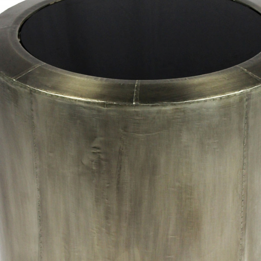 Silver And Black Glass And Metal Round End Table By Homeroots | End Tables | Modishstore - 4