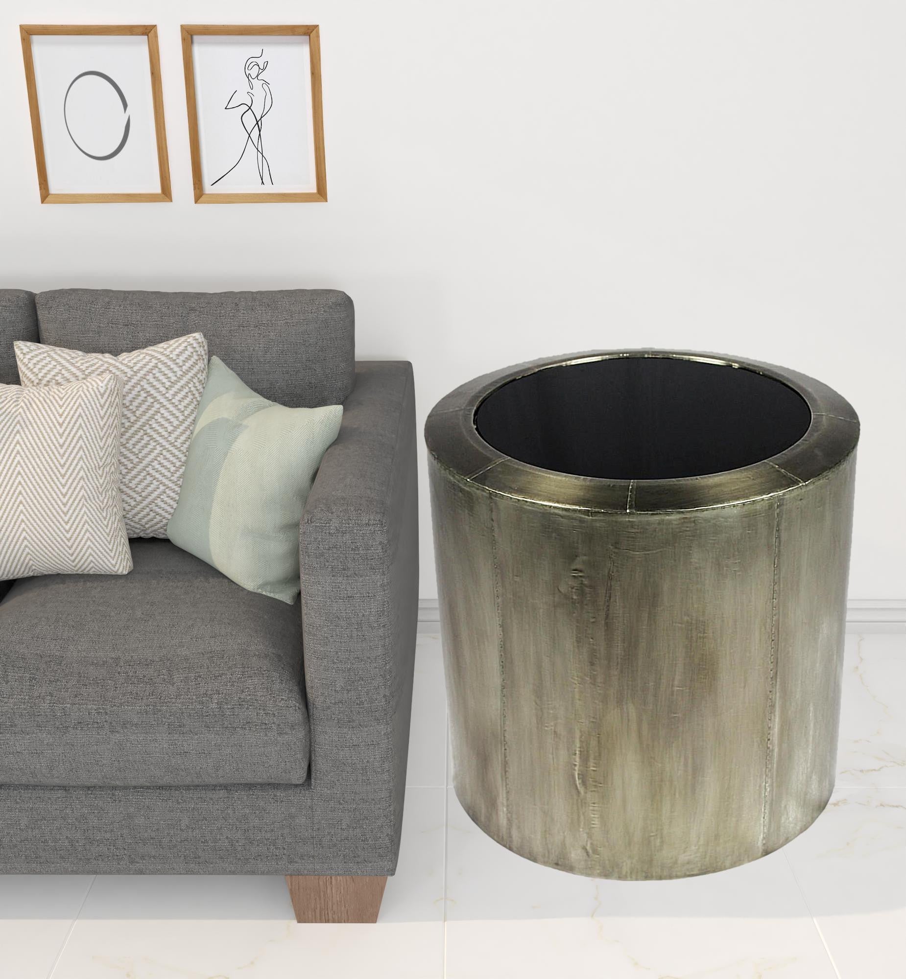 Silver And Black Glass And Metal Round End Table By Homeroots | End Tables | Modishstore - 2