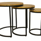 Set Of Three Black And Brass Round Nested Tables By Homeroots | End Tables | Modishstore - 1