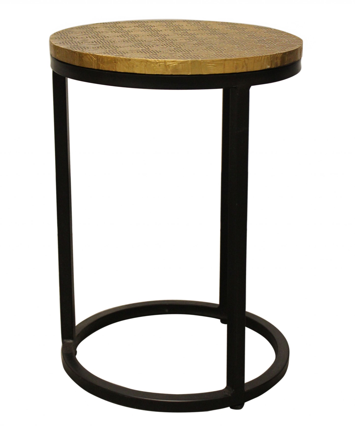 Set Of Three Black And Brass Round Nested Tables By Homeroots | End Tables | Modishstore - 8