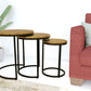 Set Of Three Black And Brass Round Nested Tables By Homeroots | End Tables | Modishstore - 7