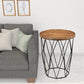Black And Natural Brown Solid Wood And Iron Round End Table By Homeroots | End Tables | Modishstore - 2