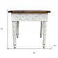 Ivory And Brown Distressed Solid Wood Square End Table By Homeroots | End Tables | Modishstore - 4