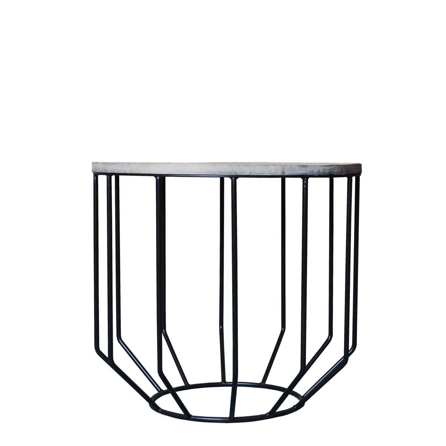Black And Brown Solid Wood And Iron Round End Table By Homeroots | End Tables | Modishstore - 6