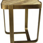 Brass And Brown Solid Wood And Iron Square End Table By Homeroots | End Tables | Modishstore - 6