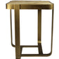 Brass And Brown Solid Wood And Iron Square End Table By Homeroots | End Tables | Modishstore - 1