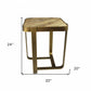 Brass And Brown Solid Wood And Iron Square End Table By Homeroots | End Tables | Modishstore - 4