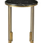 Gold And Black Marble And Iron Round End Table By Homeroots | End Tables | Modishstore - 1