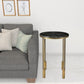 Gold And Black Marble And Iron Round End Table By Homeroots | End Tables | Modishstore - 3