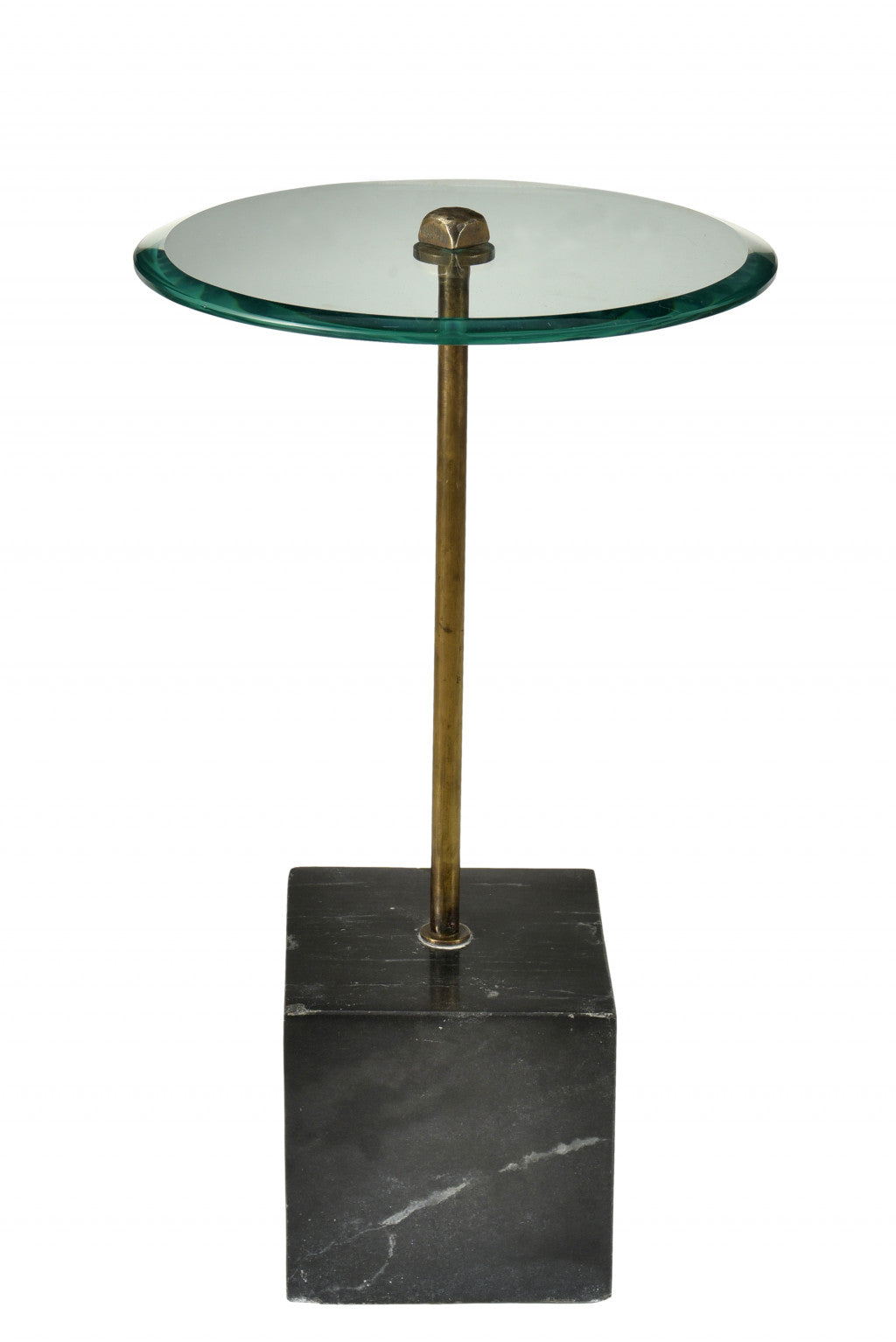 Black And Clear Glass Round End Table By Homeroots | End Tables | Modishstore - 1