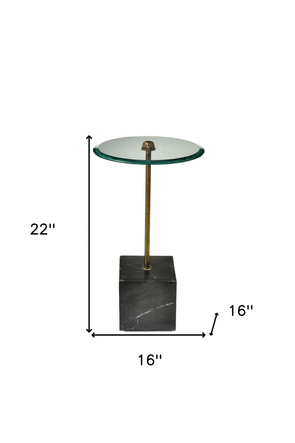 Black And Clear Glass Round End Table By Homeroots | End Tables | Modishstore - 2