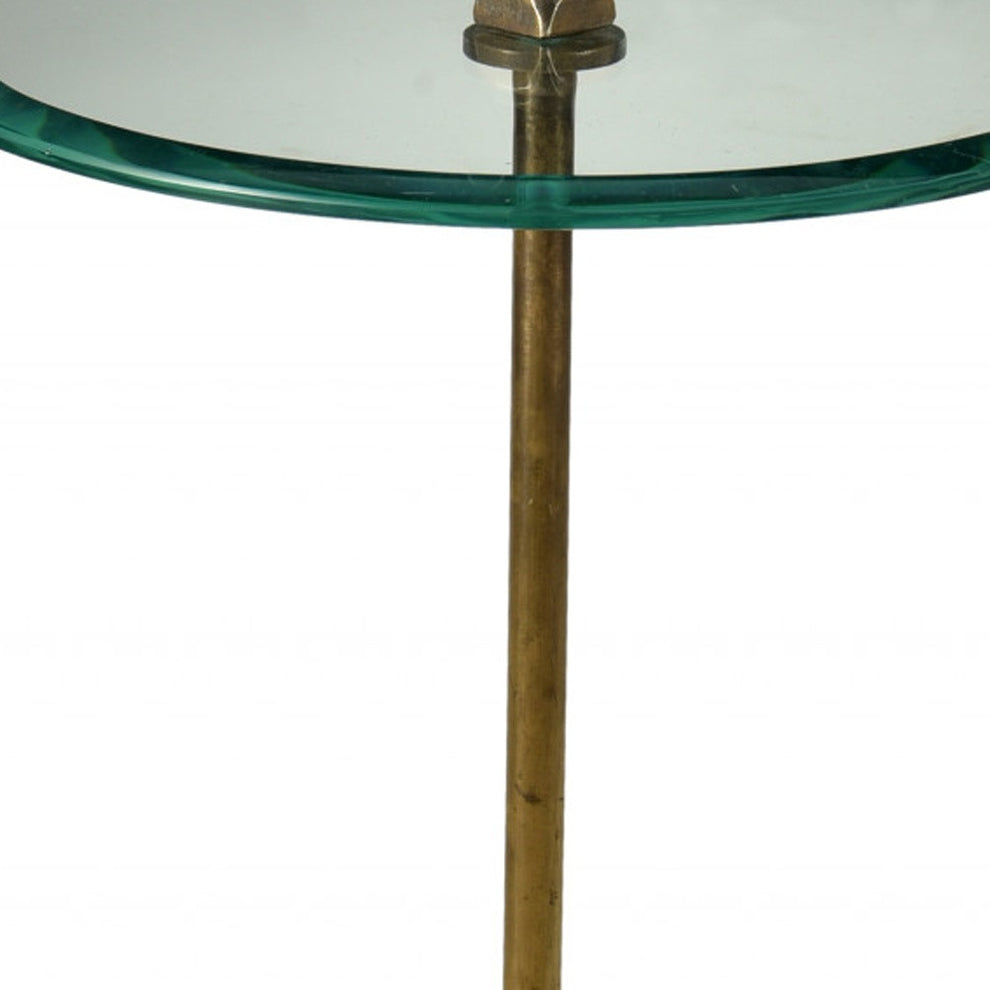 Black And Clear Glass Round End Table By Homeroots | End Tables | Modishstore - 3