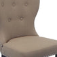Taupe And Dark Brown Linen Tufted Side Chair By Homeroots | Accent Chairs | Modishstore - 3