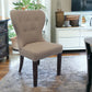 Taupe And Dark Brown Linen Tufted Side Chair By Homeroots | Accent Chairs | Modishstore - 5