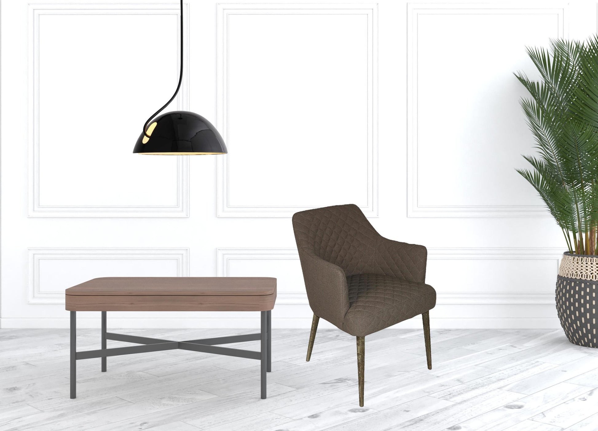 Gray Polyester Blend And Natural Solid Color Side Chair By Homeroots | Accent Chairs | Modishstore - 4