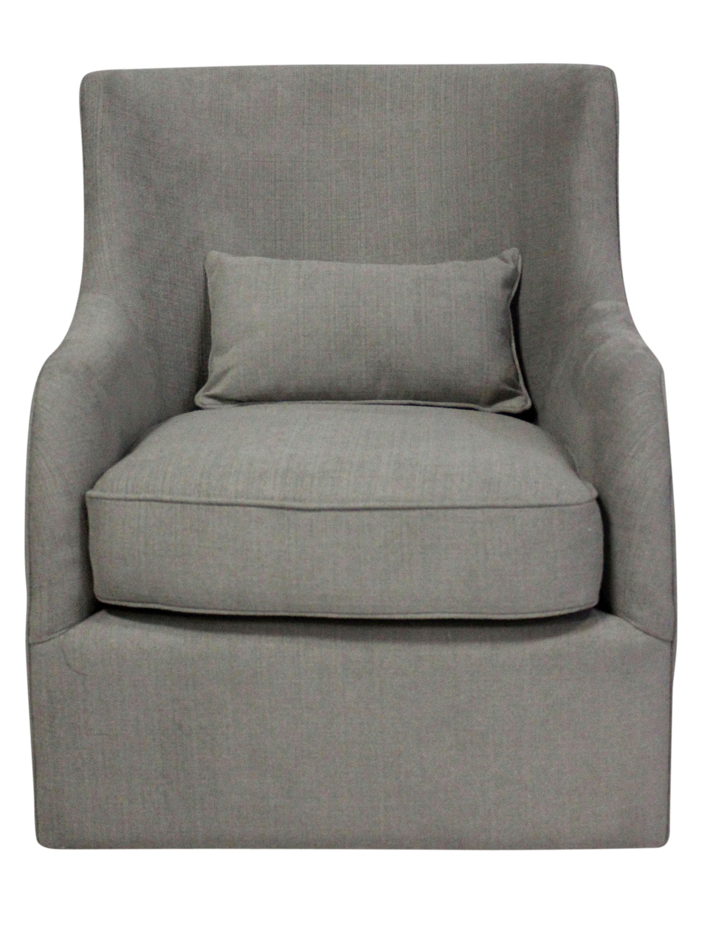 Gray Polyester Blend Solid Color Swivel Arm Chair By Homeroots | Accent Chairs | Modishstore - 1