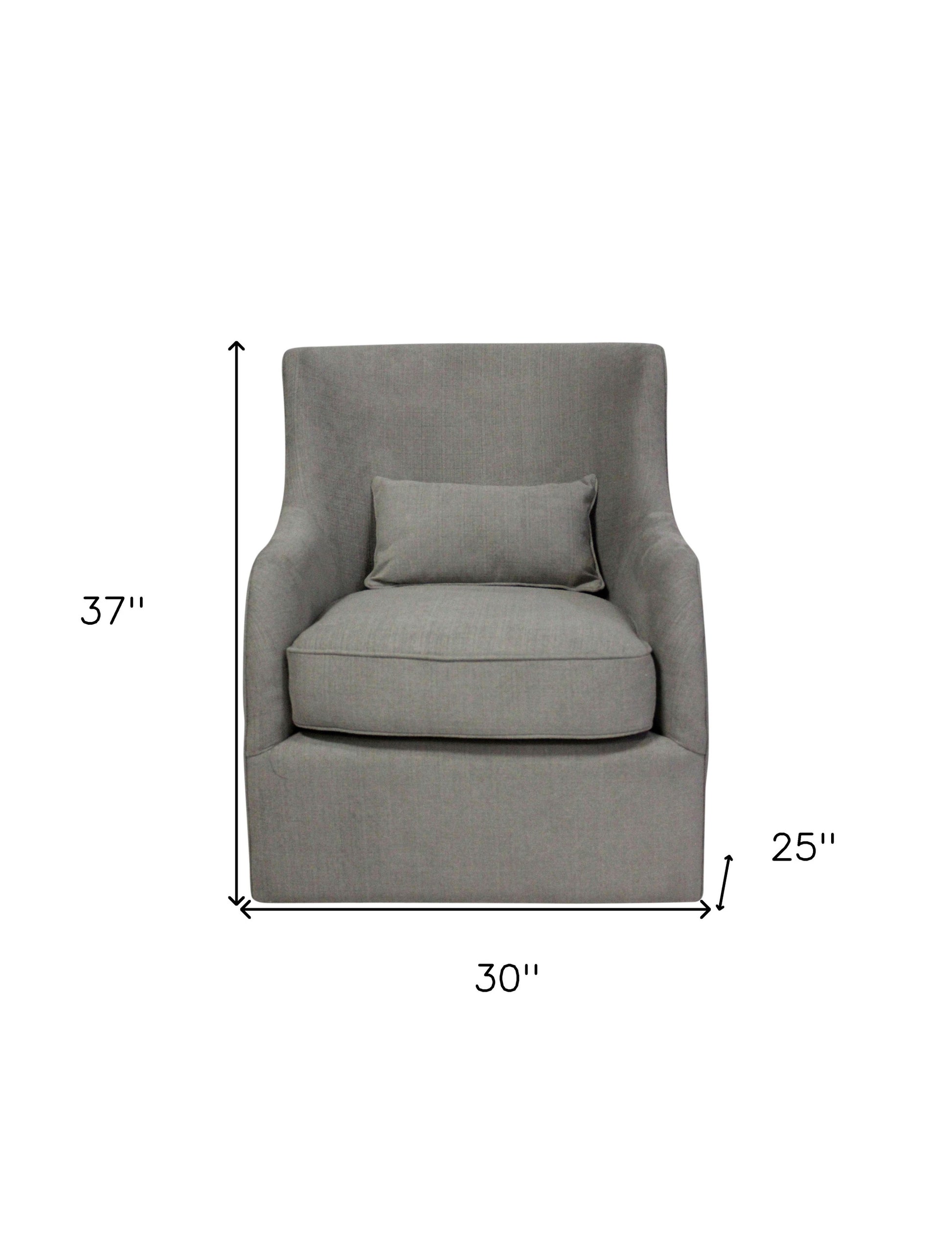 Gray Polyester Blend Solid Color Swivel Arm Chair By Homeroots | Accent Chairs | Modishstore - 6