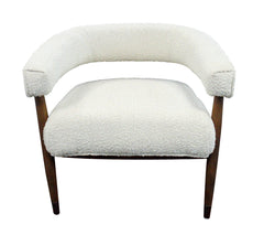Ivory Polyester Blend And Brown Solid Color Arm Chair By Homeroots